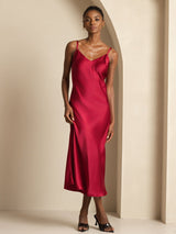 [Viini] SilkSilky-FI Spaghetti Strap V Neck Mekko 001