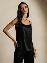 [Musta] SilkSilky-FI Spaghetti Strap Camisole Top 005