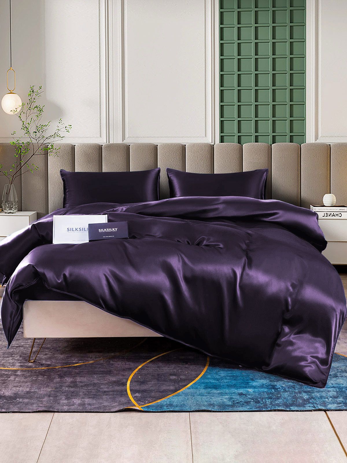 [Tumma Violetti] SilkSilky-FI 25Momme Bedding Set 001