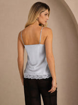 [Harmaansininen] SilkSilky-FI Spaghetti Strap V Neck Camisole Top 002