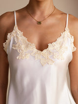 [Valkoinen] SilkSilky-FI Spaghetti Strap V Neck Camisole Top 004