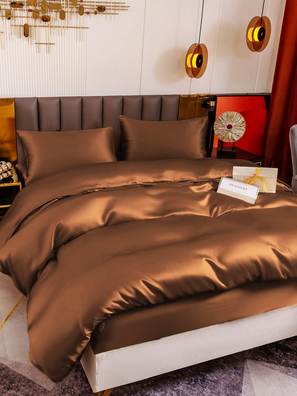 [Kahvi] SilkSilky-FI 19Momme Bedding Set 004