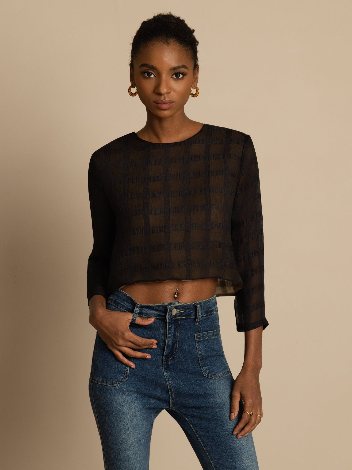 [Musta] SilkSilky-FI Blouse 003