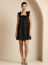 [Musta] SilkSilky-FI Sleeveless Square Neck Yöpaita 003