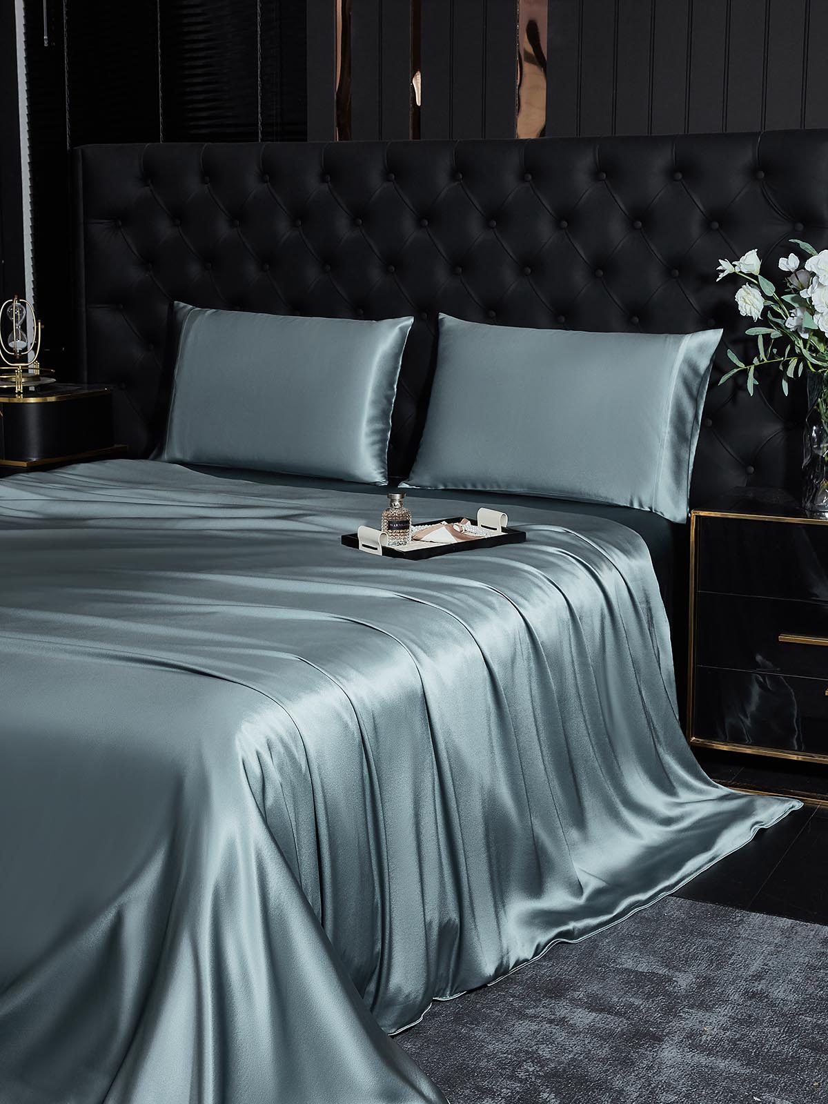 [Harmaansininen] SilkSilky-FI 22Momme Bedding Set 003