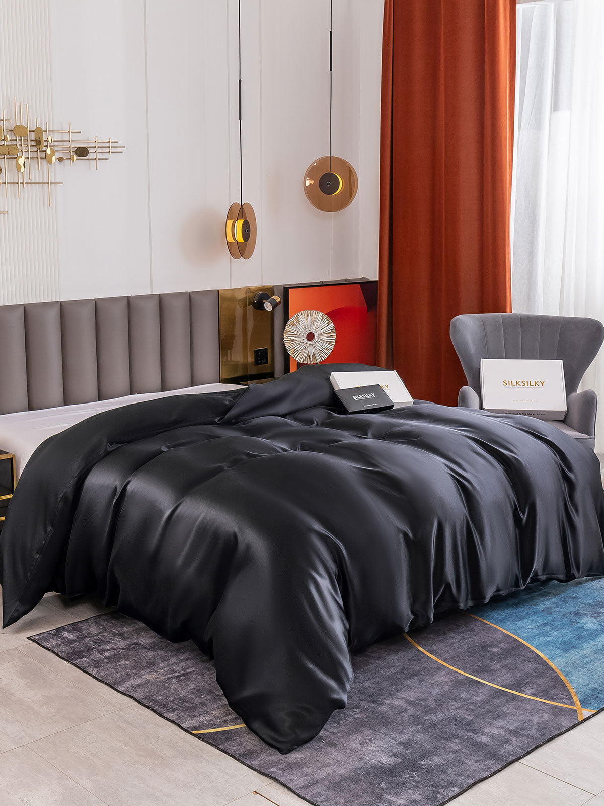 [Musta] SilkSilky-FI 19Momme Duvet Cover 001