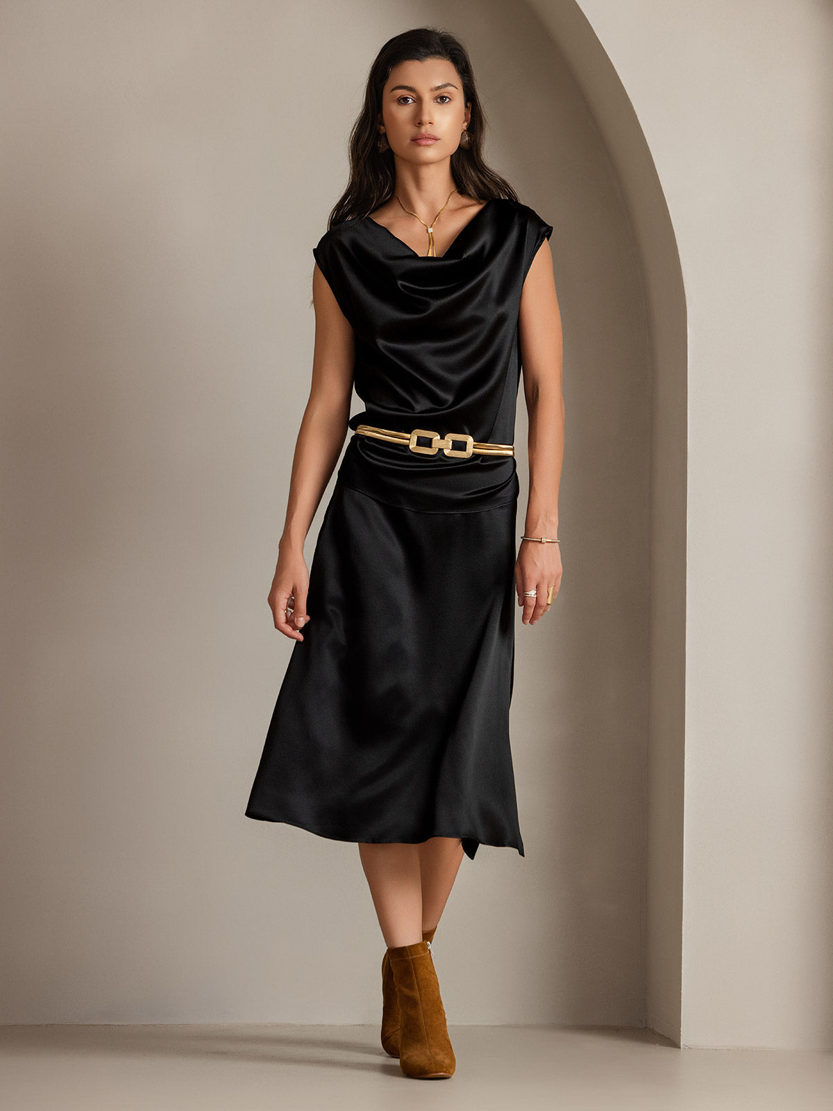 [Musta] SilkSilky-FI 19Momme Skirt 006