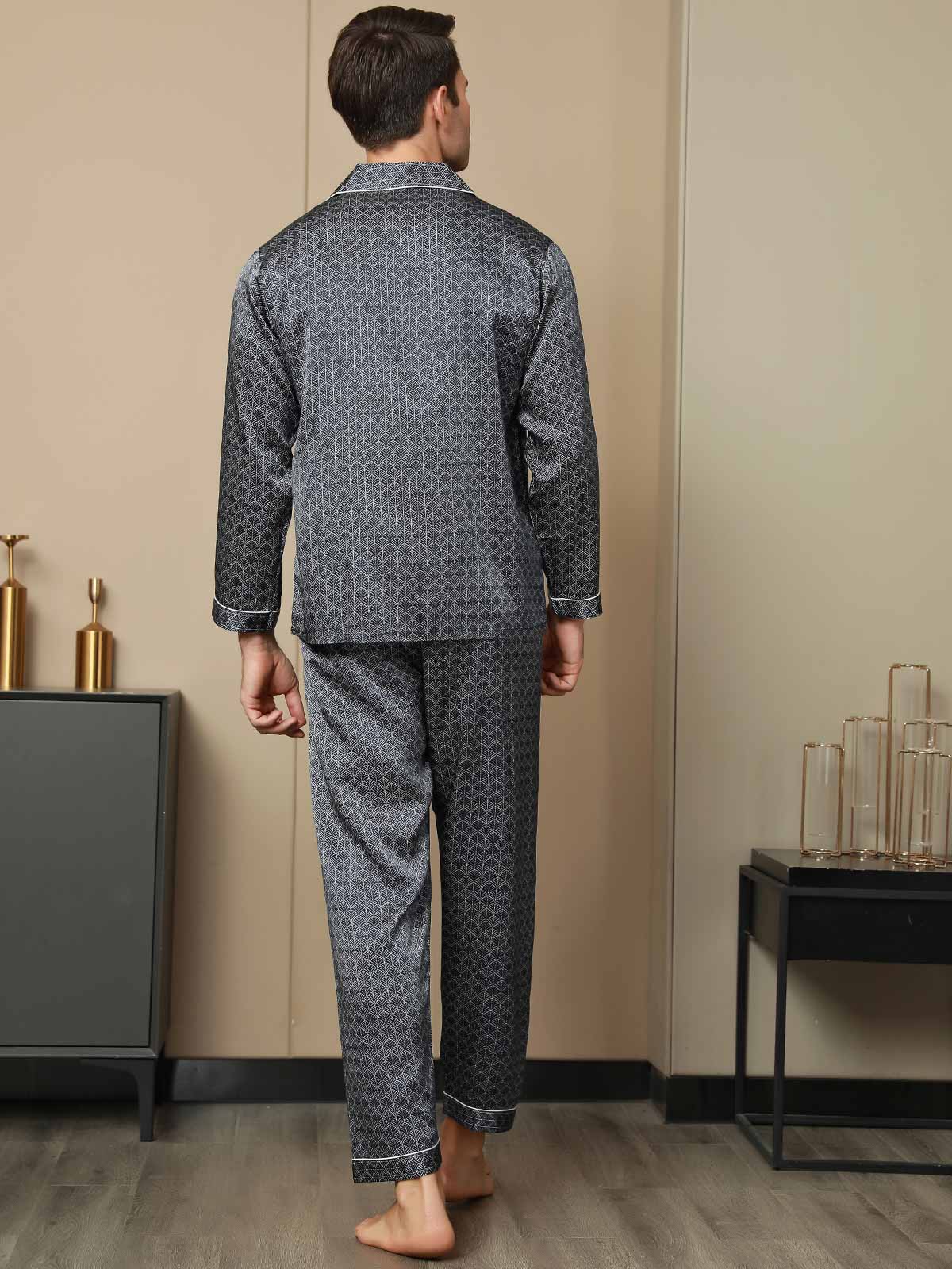 [Laivasto Ginkgo] SilkSilky-FI 19Momme Miesten Pyjamat 002