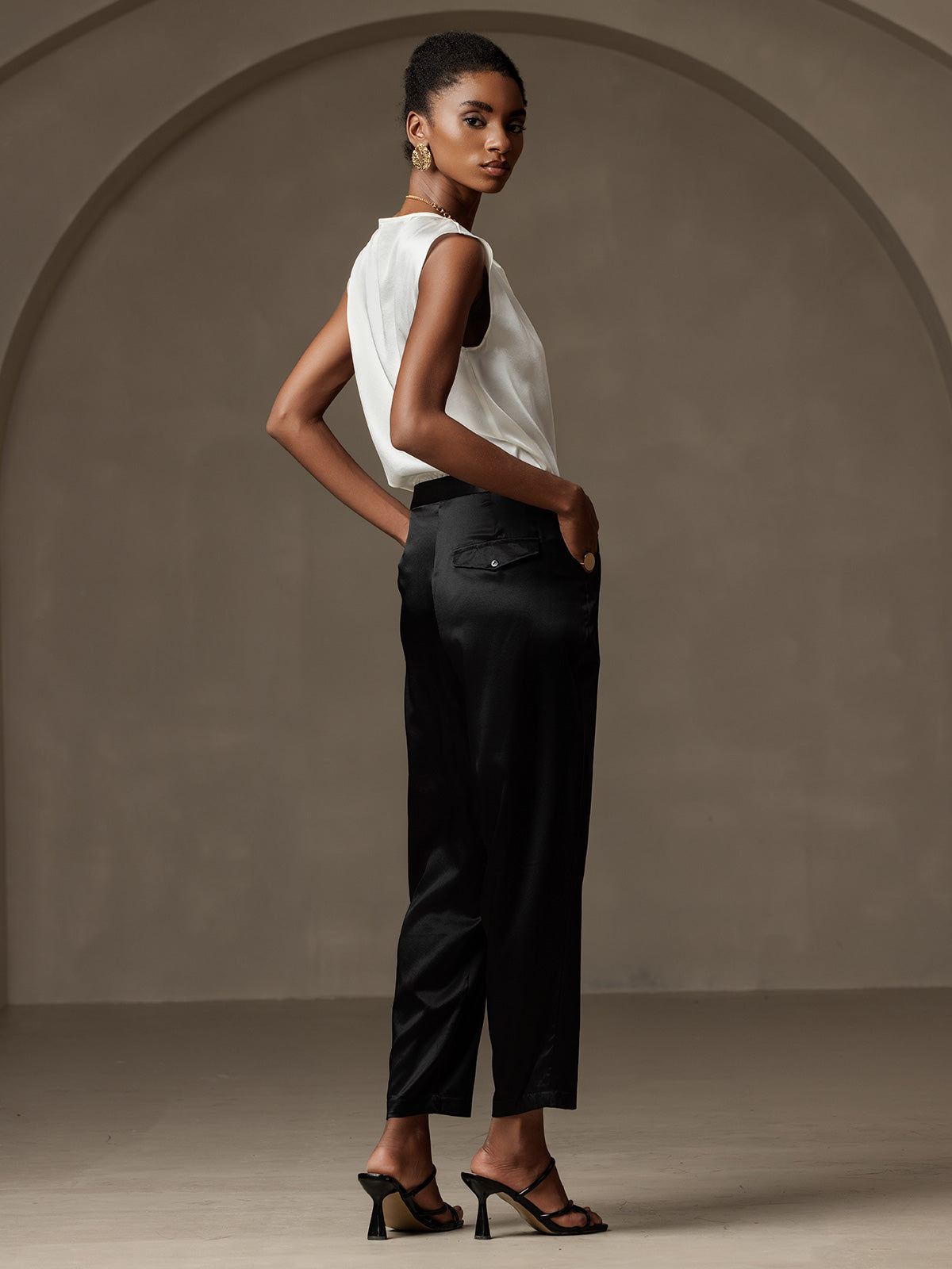 [Musta] SilkSilky-FI 19Momme Womens Pants 002