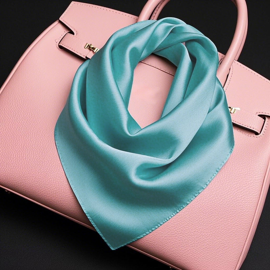 [Sinivihreä] SilkSilky-FI Pure Silk Scarf 002