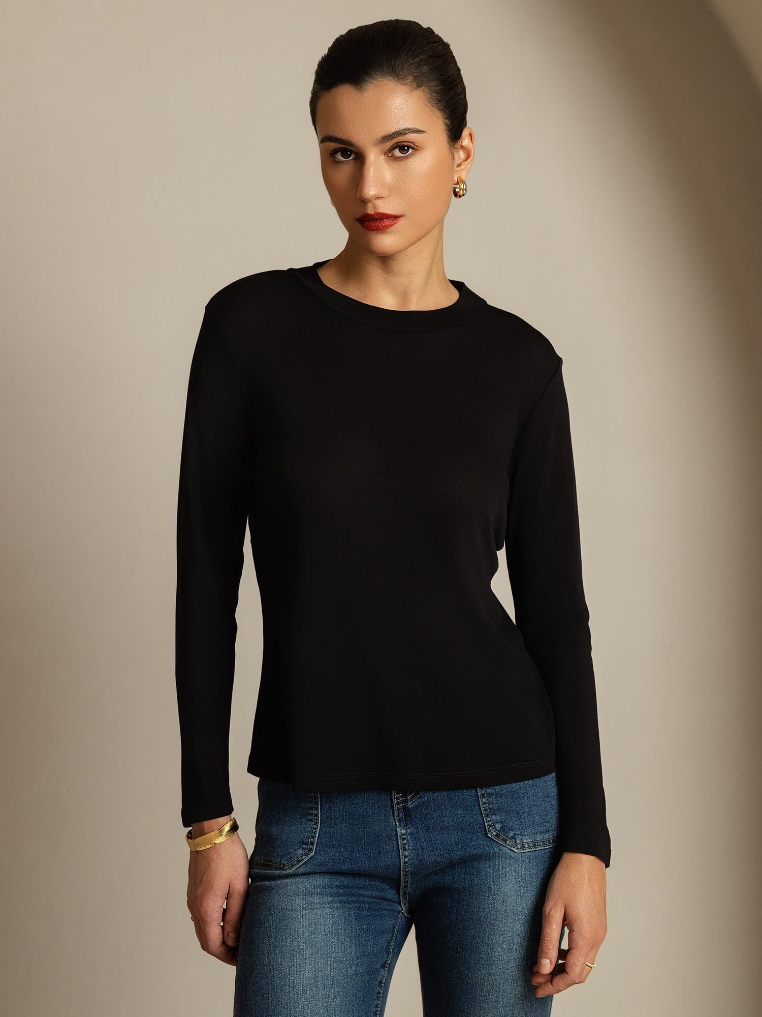[Musta] SilkSilky-FI Womens T-Shirt 001
