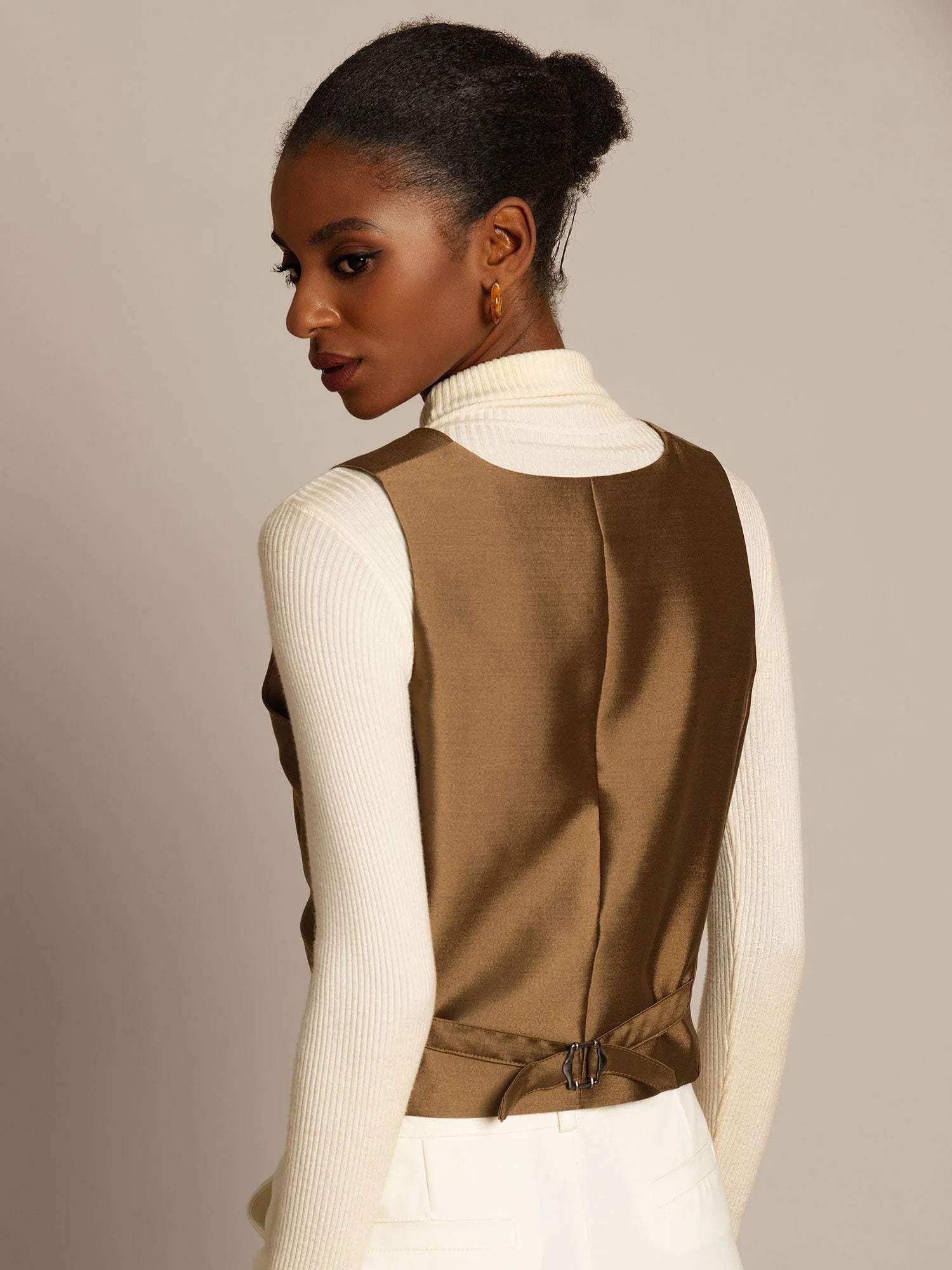 [Pronssi] SilkSilky-FI 32Momme Silk-Wool Blend Womens Vest 003,