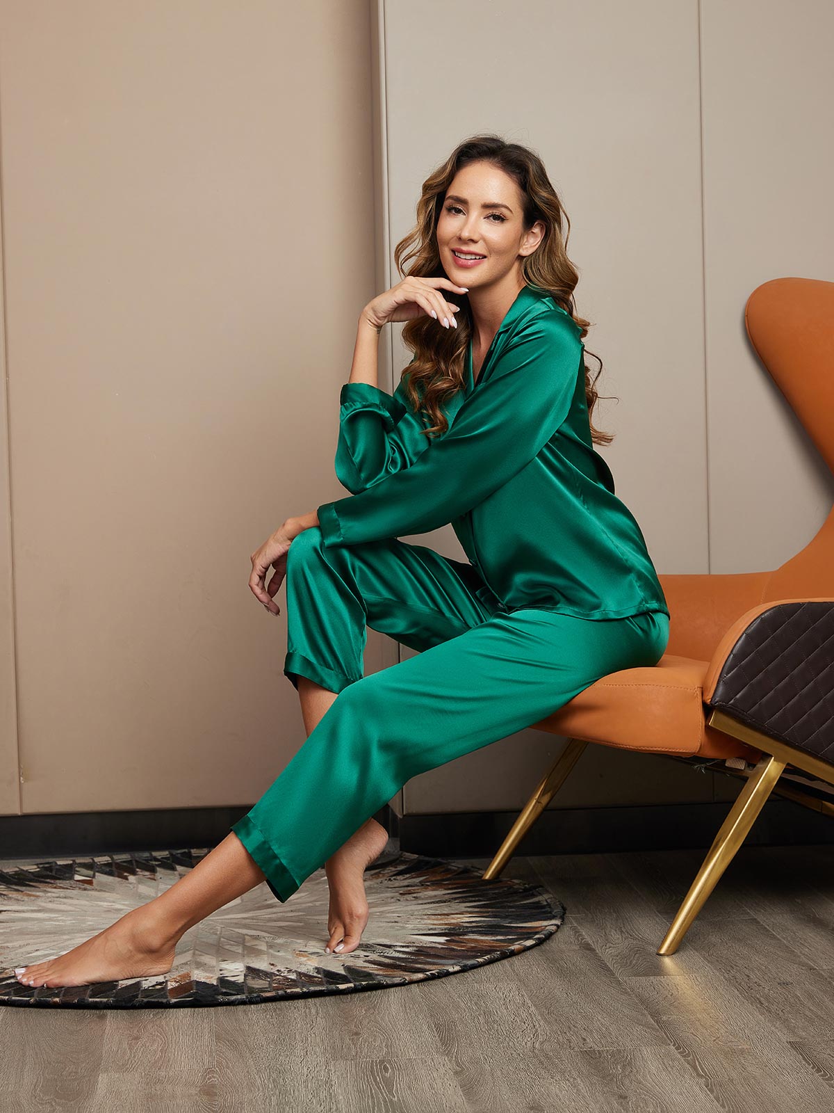 [Vihreä] SilkSilky-FI Womens Pajamas 005