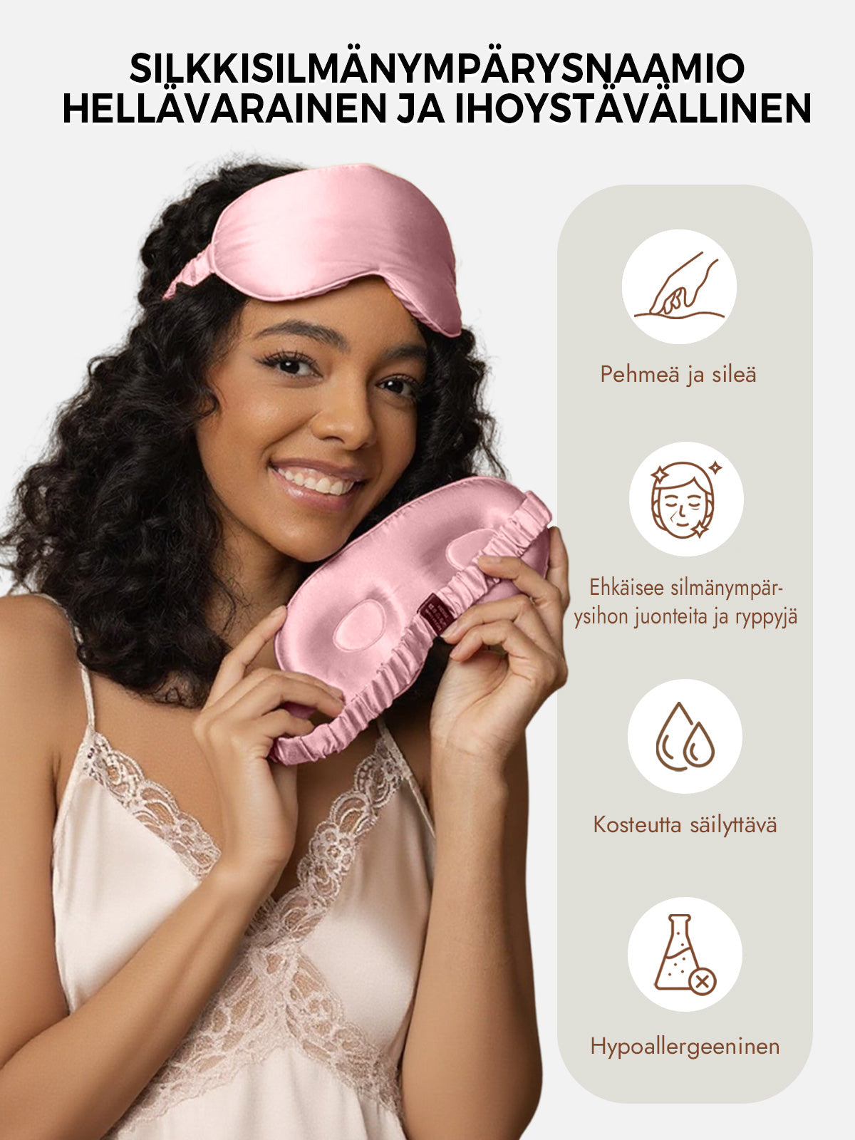 [Vaalean Mauve] SilkSilky-FI Eye Mask 003