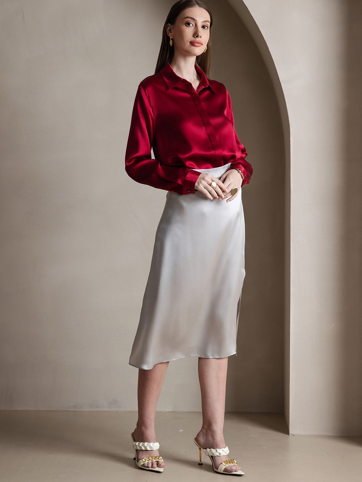 [Viini] SilkSilky-FI 19Momme Womens Shirt 006