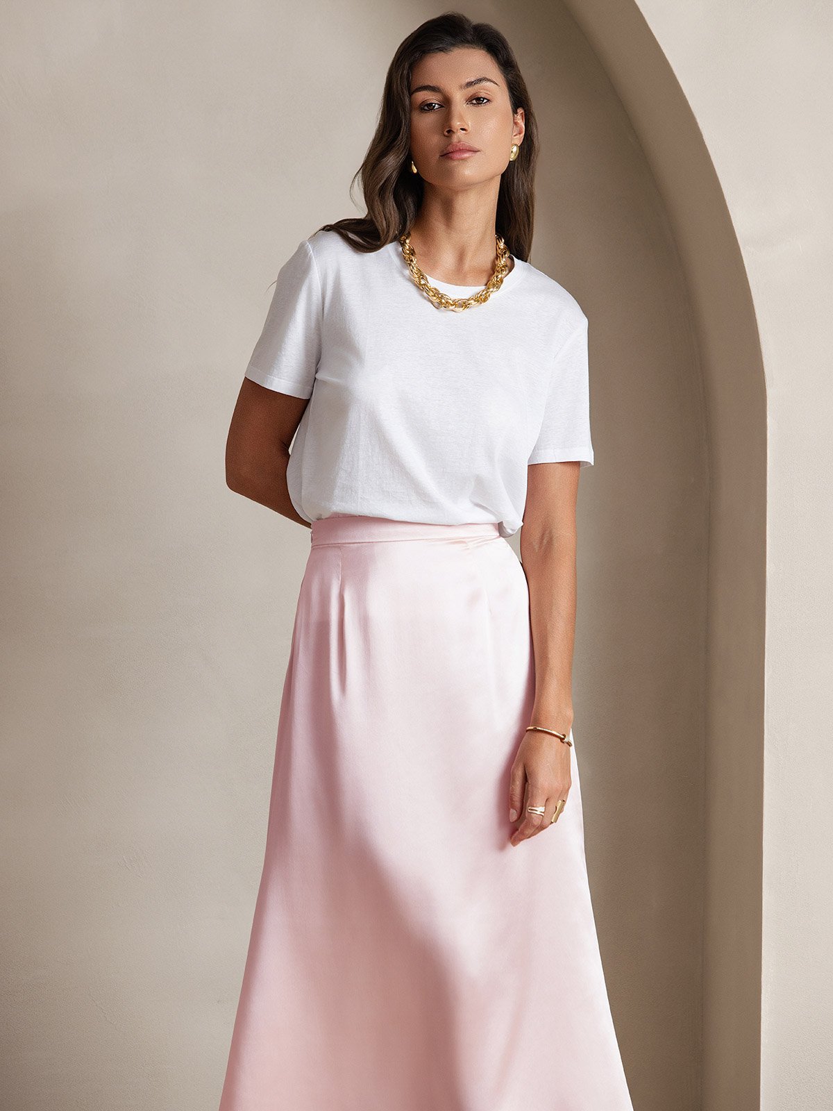 [Pinkki] SilkSilky-FI 19Momme Silk Skirt 004