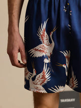 [Tummansininen] SilkSilky-FI 19Momme Mens Sleep Bottoms 004