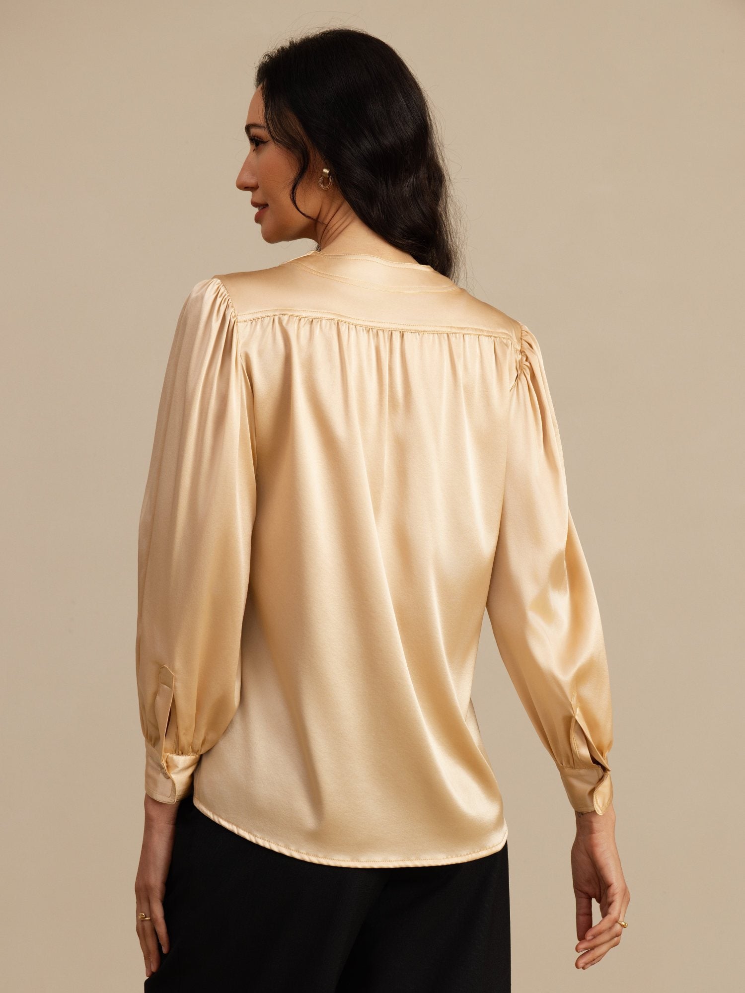 [Samppanja] SilkSilky-FI 19Momme Long Sleeve Round Neck Pusero 002