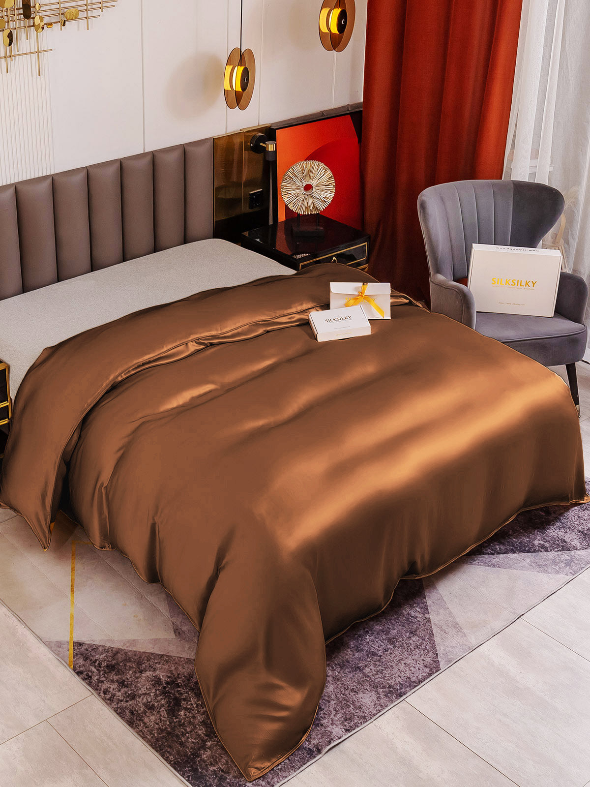 [Kahvi] SilkSilky-FI 19Momme Duvet Cover 001