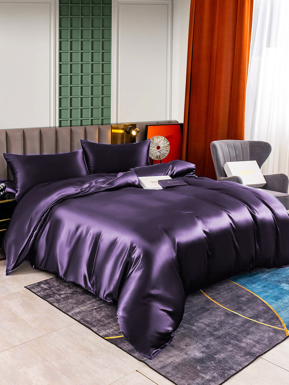 [Tumma Violetti] SilkSilky-FI 25Momme Bedding Set 002