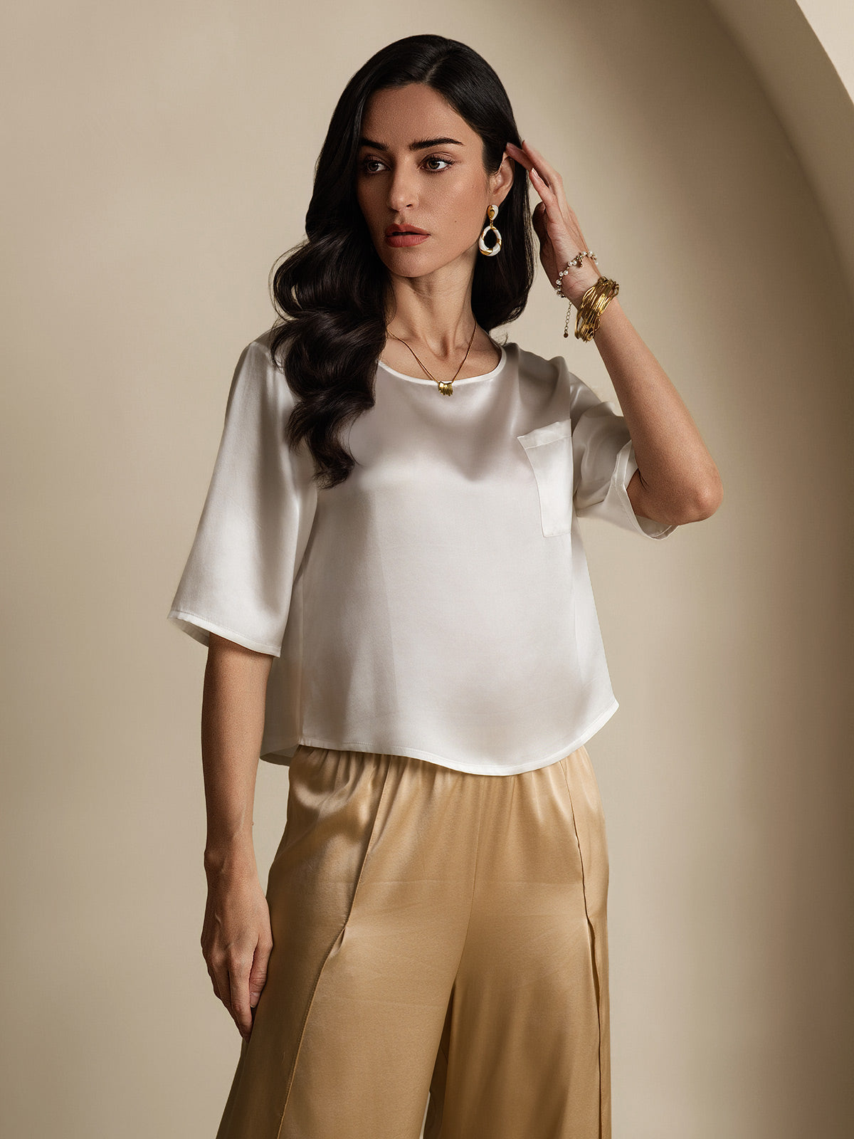 [Valkoinen] SilkSilky-FI Womens T-Shirt 004