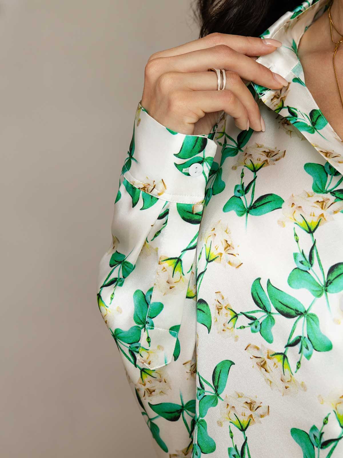 [Vihreä Kukka] SilkSilky-FI 19Momme Womens Outfit Sets 005