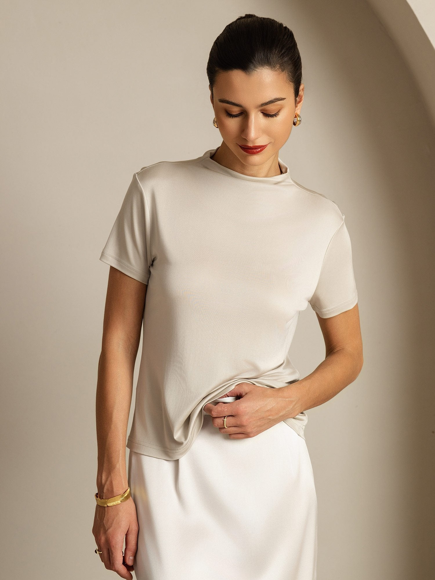 [Harmaa] SilkSilky-FI Womens T-Shirt 005