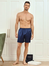 [Tummansininen] SilkSilky-FI Men's Sleep Shorts 004