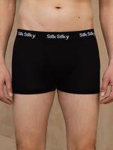 [Musta] SilkSilky-FI 100% Silk Jersey Miesten Alusvaatteet 003