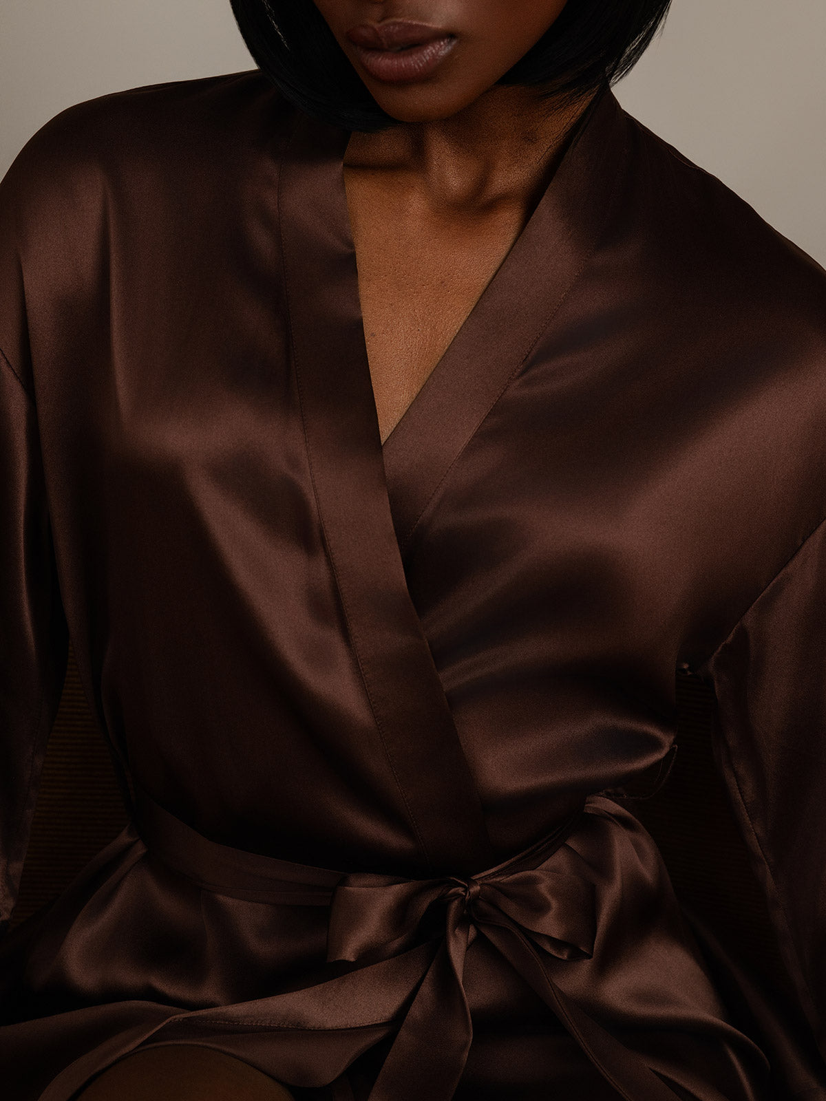 [Kahvi] SilkSilky-FI Womens Robe 008