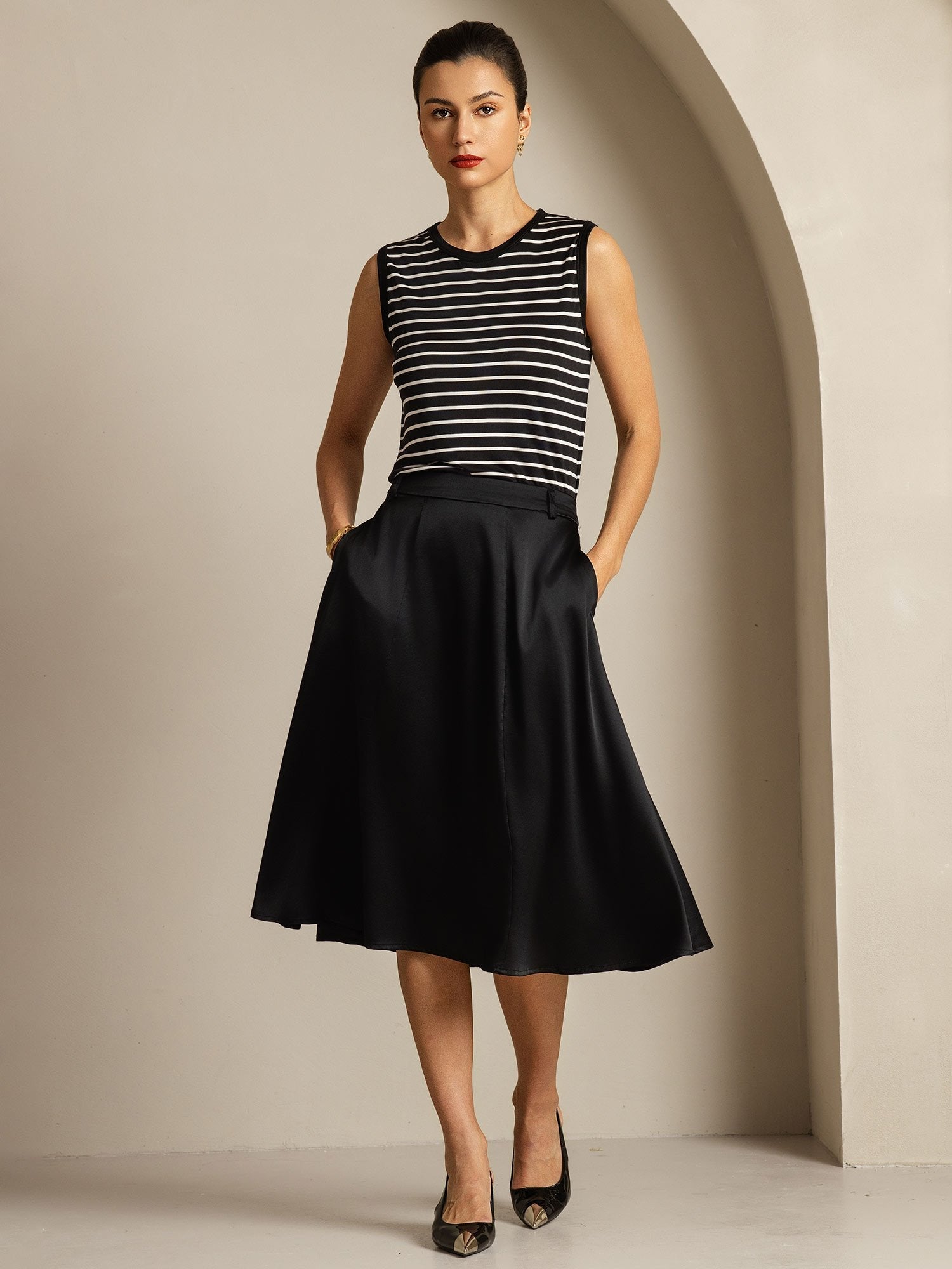 [Musta Raita] SilkSilky-FI Pure Silk Camisoles 007