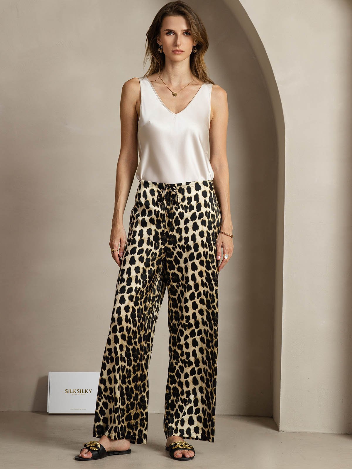 [Leopardi] SilkSilky-FI 19Momme Womens Pants 006