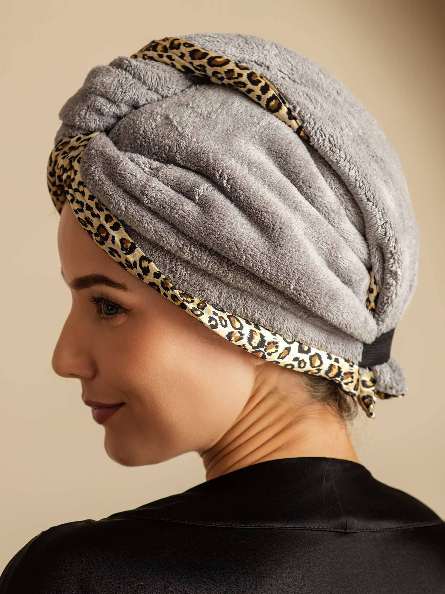 [Leopardi] SilkSilky-FI Hair Towel Wrap 008,