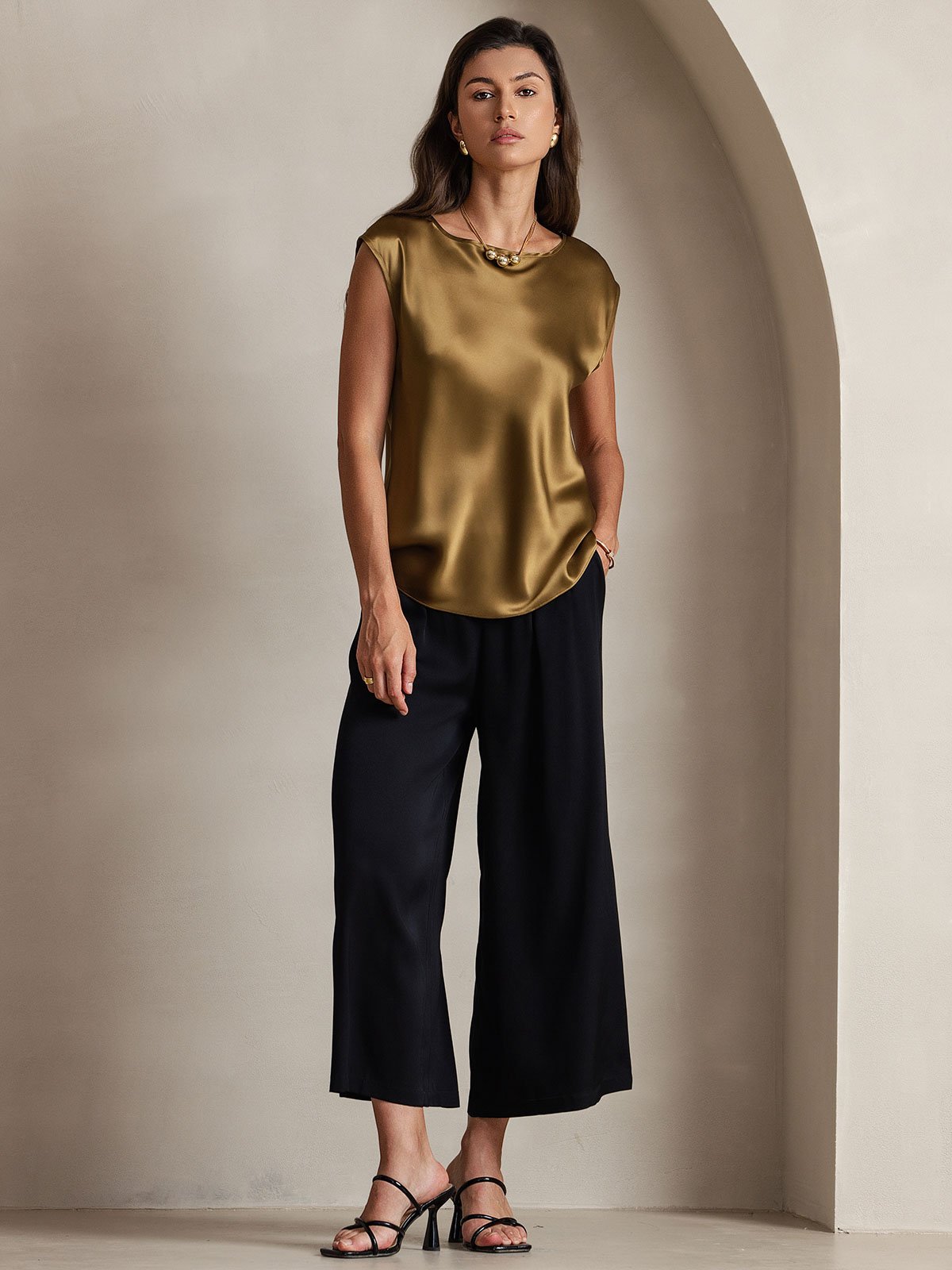 [Ruskea] SilkSilky-FI 19Momme Womens T-Shirt 004