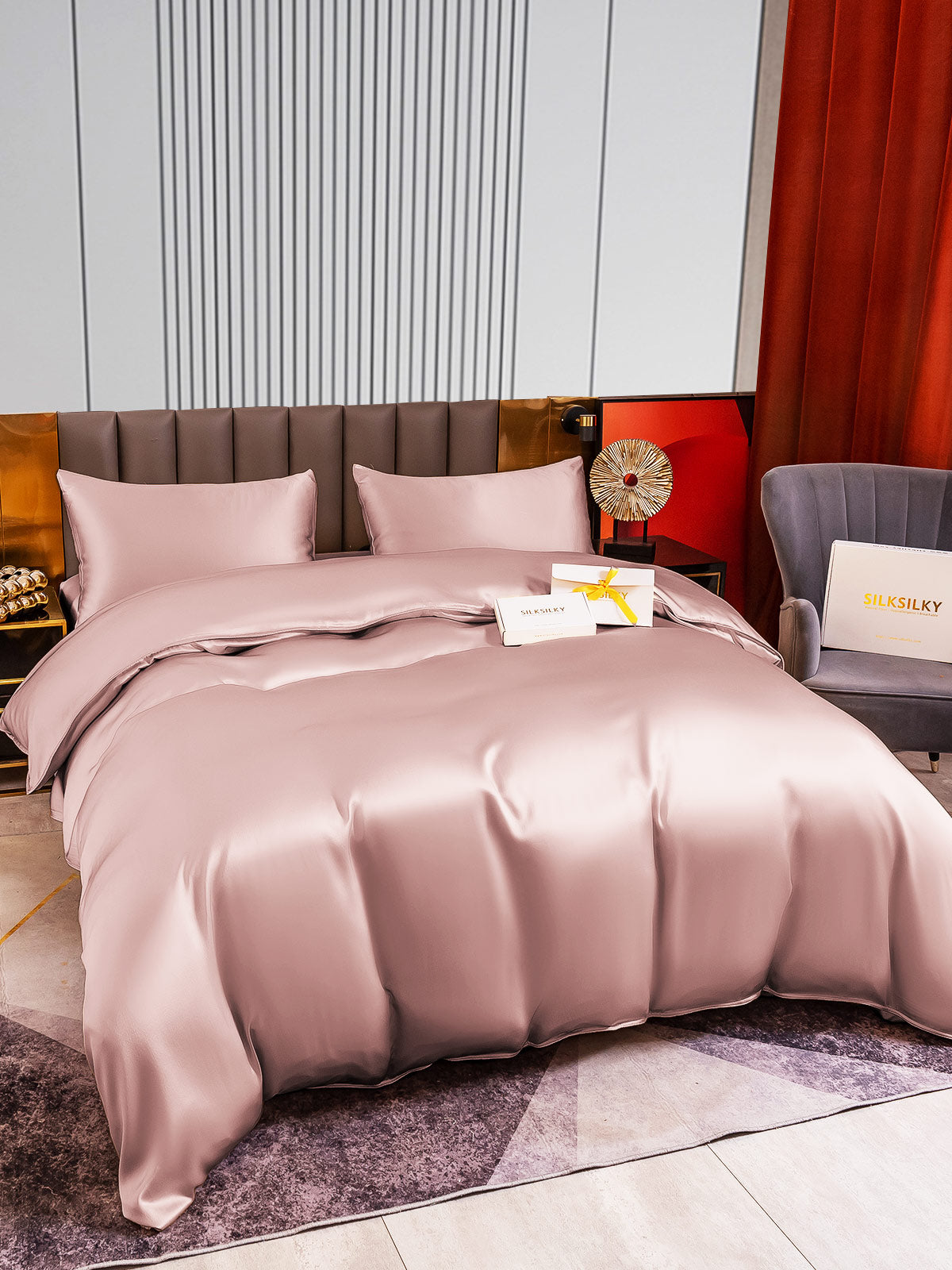 [Vaalean Mauve] SilkSilky-FI 22Momme Bedding Set 004