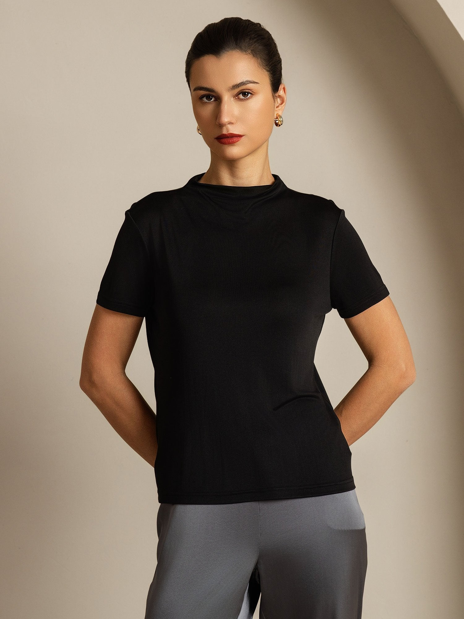 [Musta] SilkSilky-FI Womens T-Shirt 005