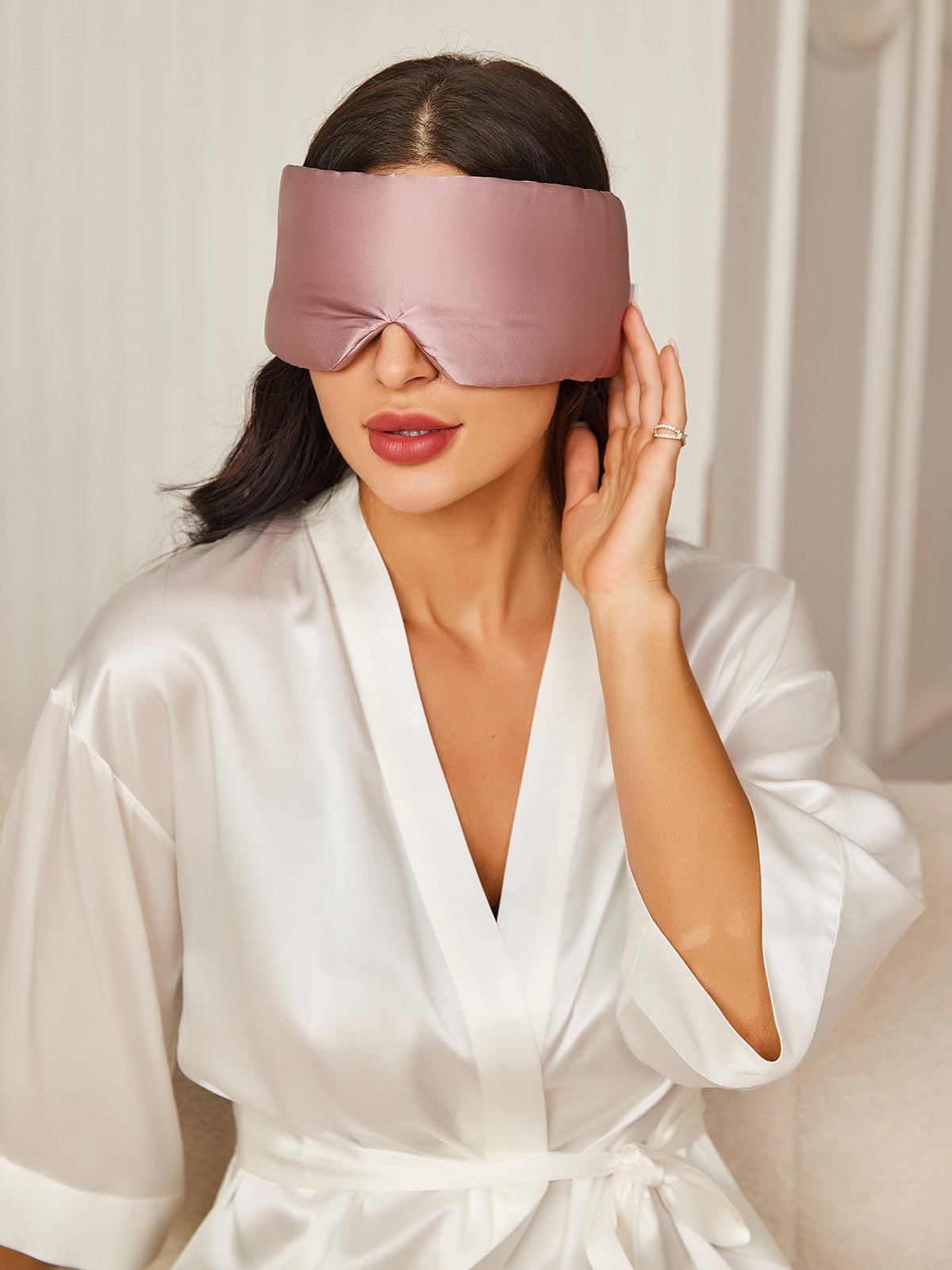 [Vaalean Mauve] SilkSilky-FI 19Momme Eye Mask 004