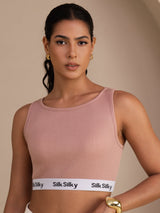 [Pinkki] SilkSilky-FI Sleeveless Crew Neck Camisole Top 003