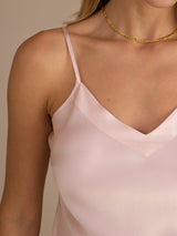 [Vaalea Pinkki] SilkSilky-FI Spaghetti Strap V Neck Camisole Top 005
