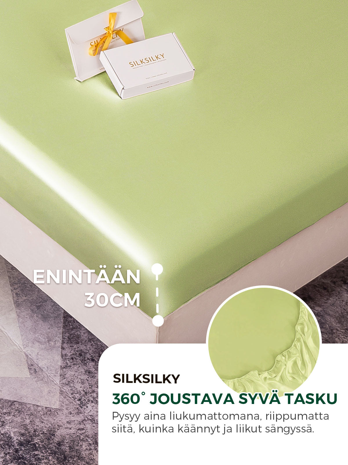 [Mintunvihreä] SilkSilky-FI 19Momme Sheet 004