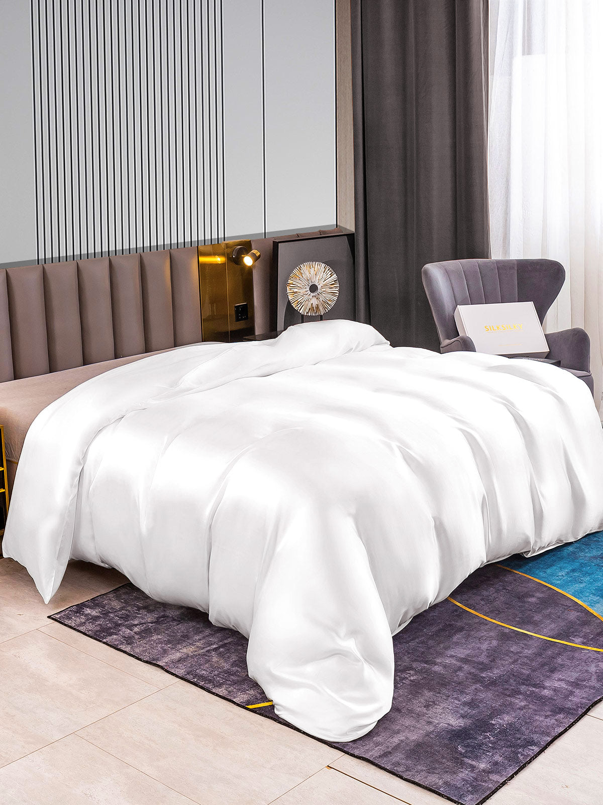[Valkoinen] SilkSilky-FI 22Momme Duvet Cover 002