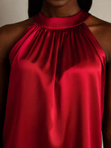[Viini] SilkSilky-FI Sleeveless Halterneck Naisten T-paita 004