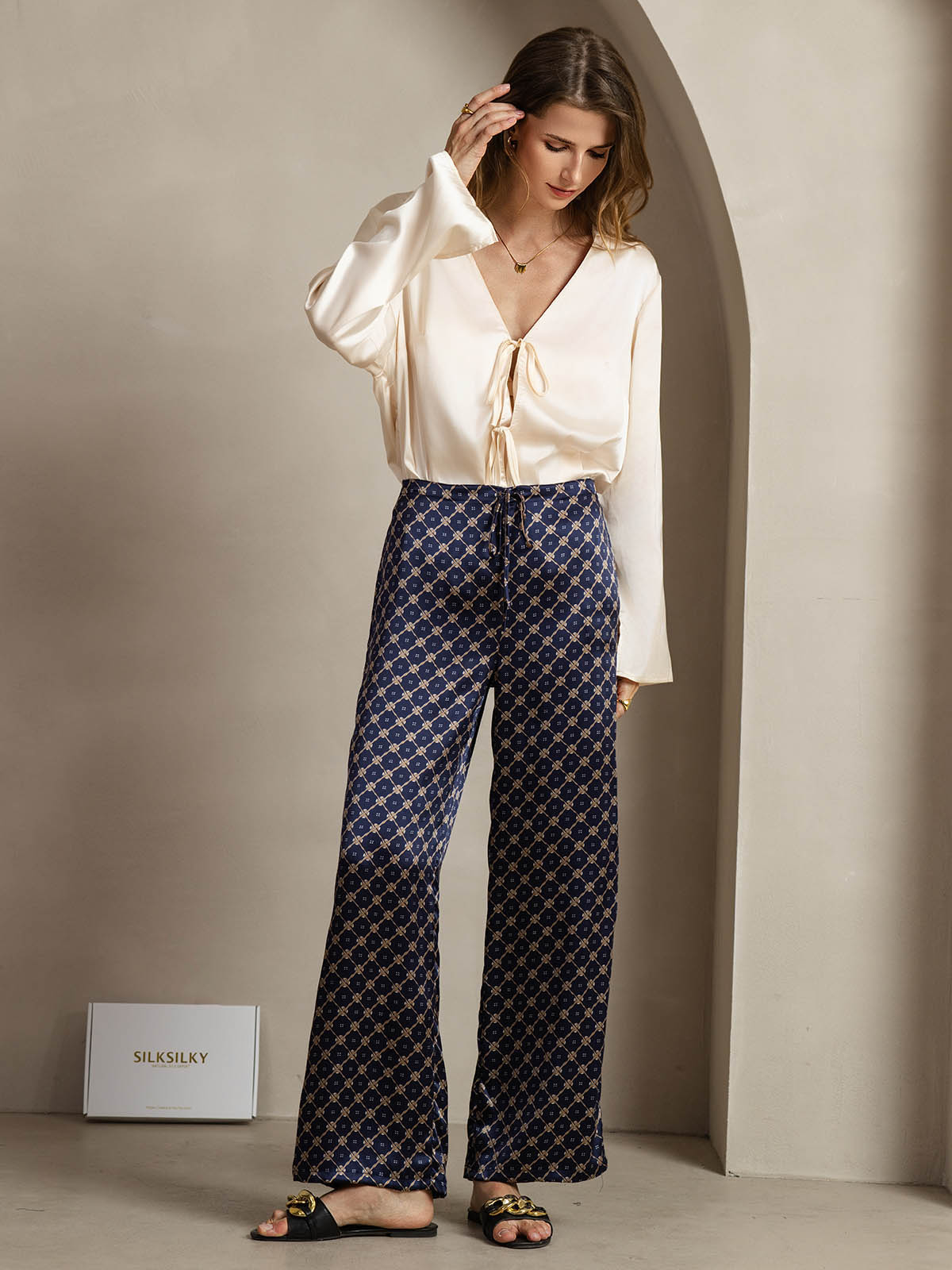 [Laivasto Ketju] SilkSilky-FI 19Momme Womens Pants 003