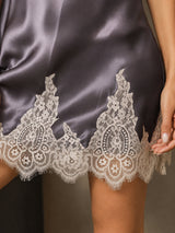 [Purppuranharmaa] SilkSilky-FI Spaghetti Strap V Neck Yöpaita 004