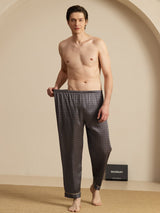 [Musta Ginkgo] SilkSilky-FI Men's Sleep Shorts 006