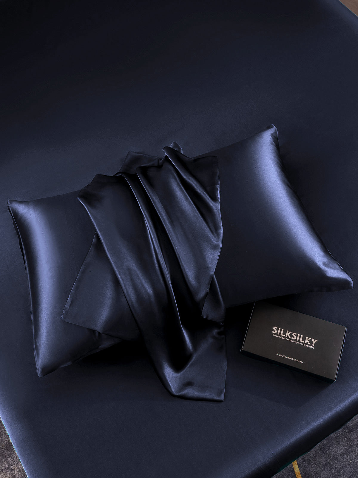 [Tummansininen] SilkSilky-FI 22Momme Pillowcase 004