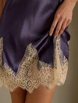 [Purppuranharmaa] SilkSilky-FI Spaghetti Strap V Neck Yöpaita 006