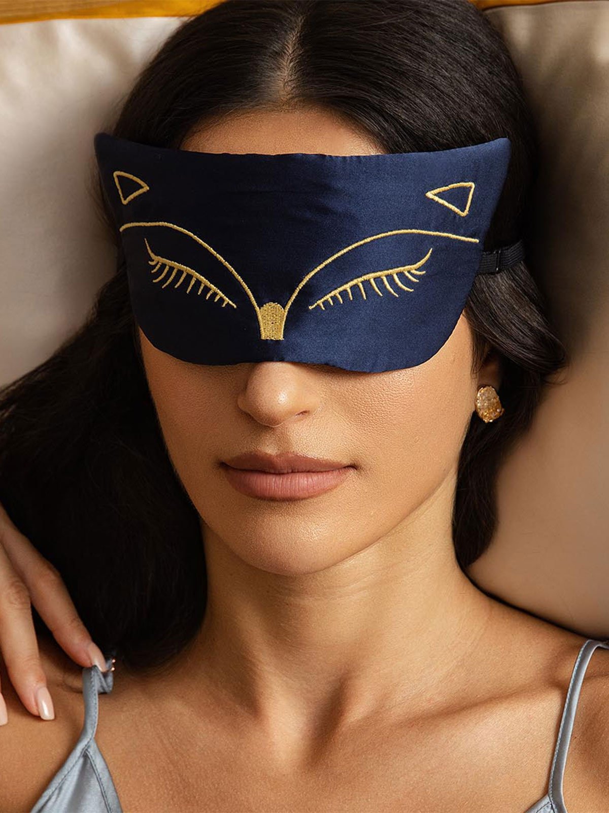 [Tummansininen] SilkSilky-FI Eye Mask 003