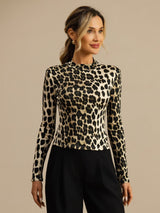 [Leopardi] SilkSilky-FI Long Sleeve Naisten T-paita 001