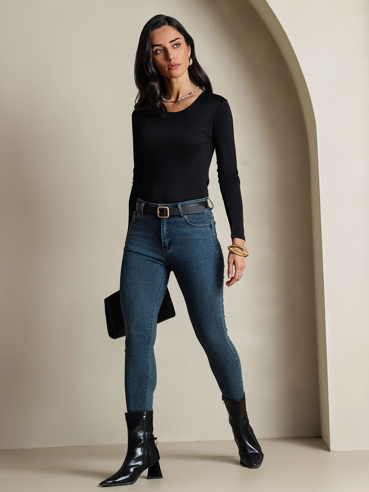 [Musta] SilkSilky-FI Womens T-Shirt 007,